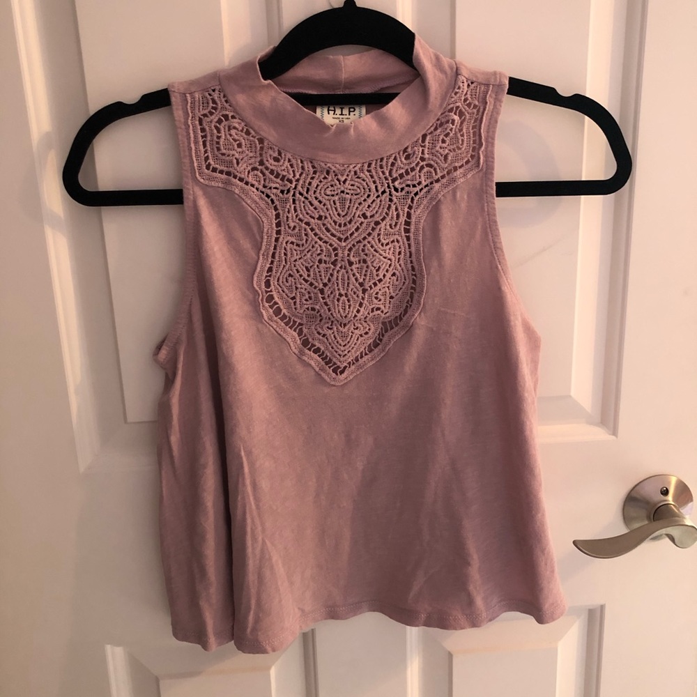 Mauve crochet crop top